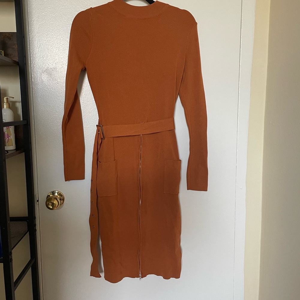 FashionNova Love Sleeved MIDI Bodycon Belted Dress